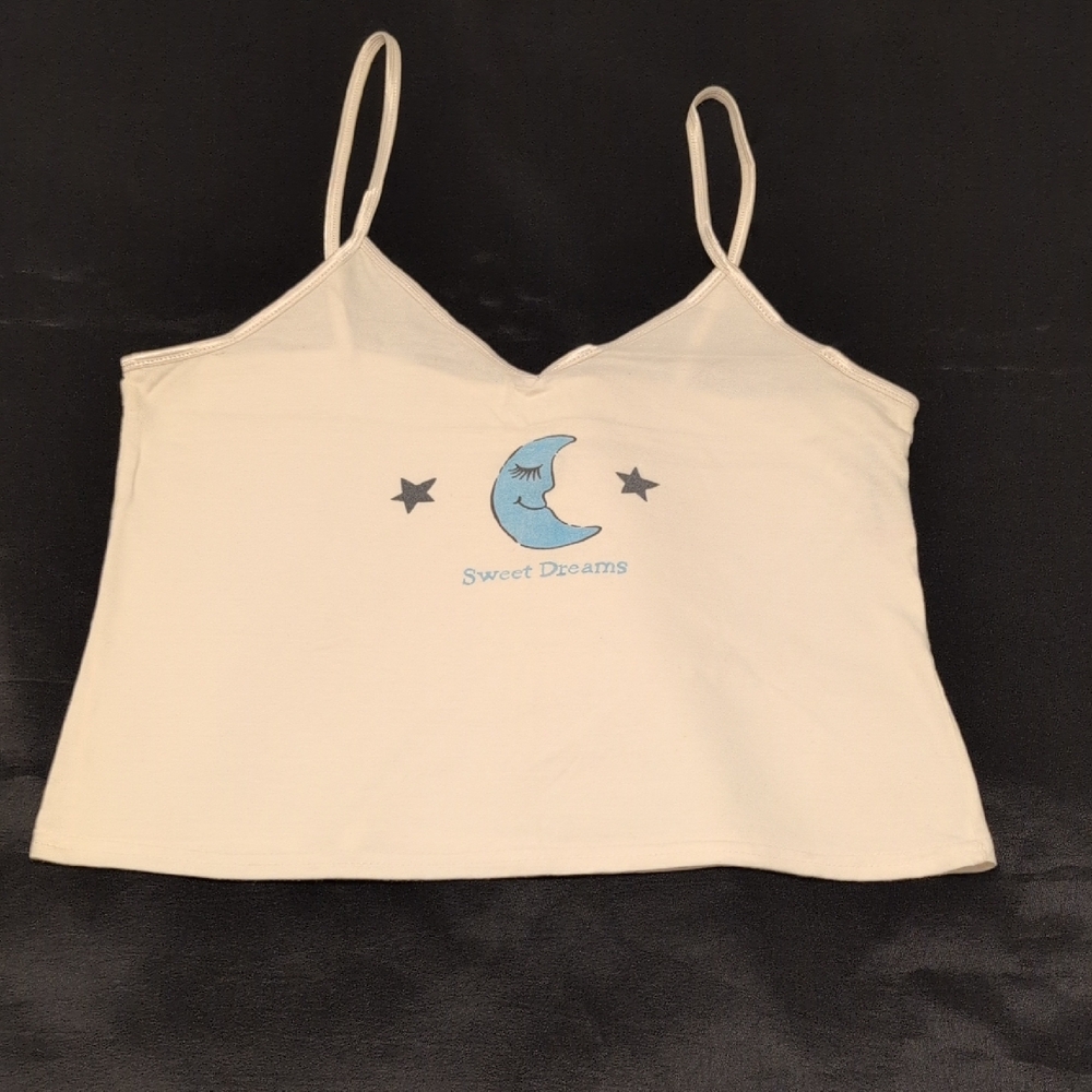 White Camisole with Moon and Stars Design